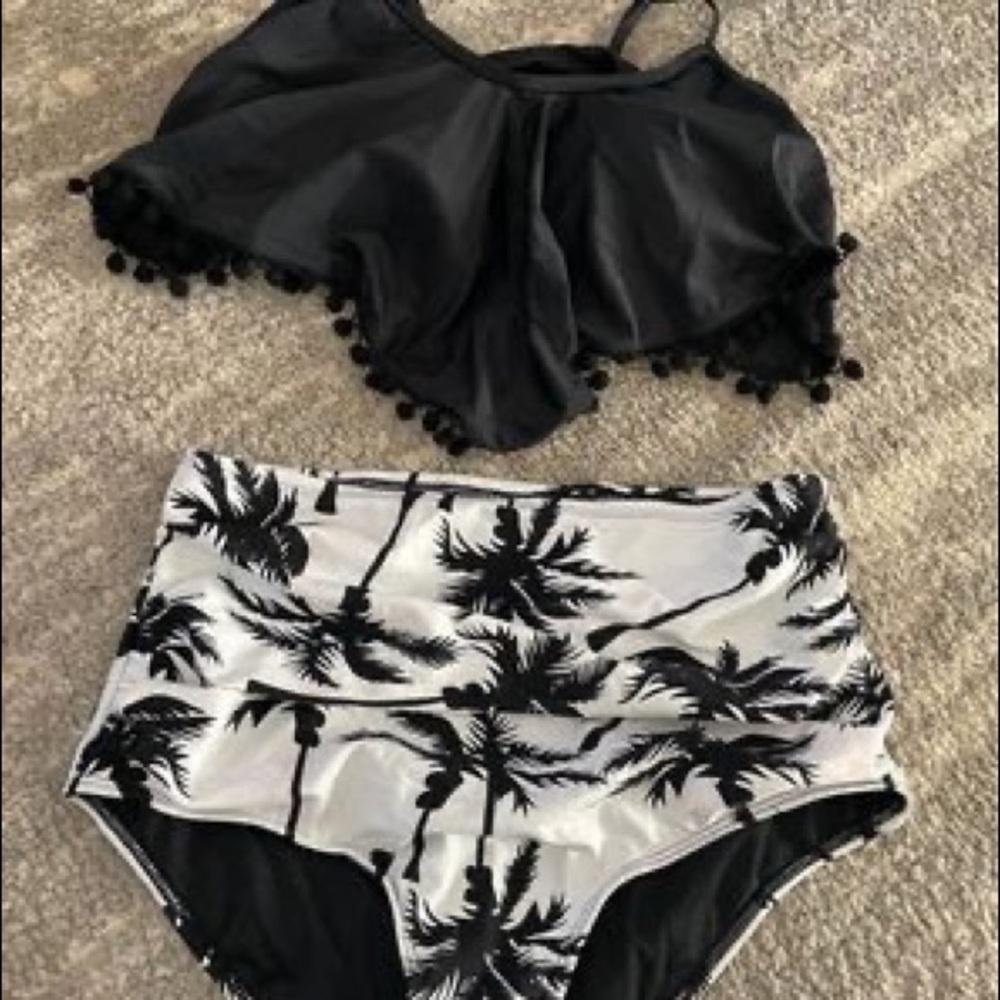Ladies 2 pc high waisted bathing suit